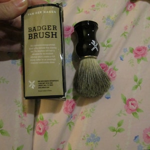 Vintage Never Used Van Der Hagen Badger Brush Shaving Brush 100 % Pure Badger Hair