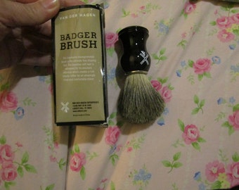 Vintage Van Der Hagen Badger Brush Shaving Brush 100 % Pure Badger Hair