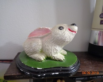 Vintage Plaster from Mexico Bunny Rabbit Figurine Easter Decoration