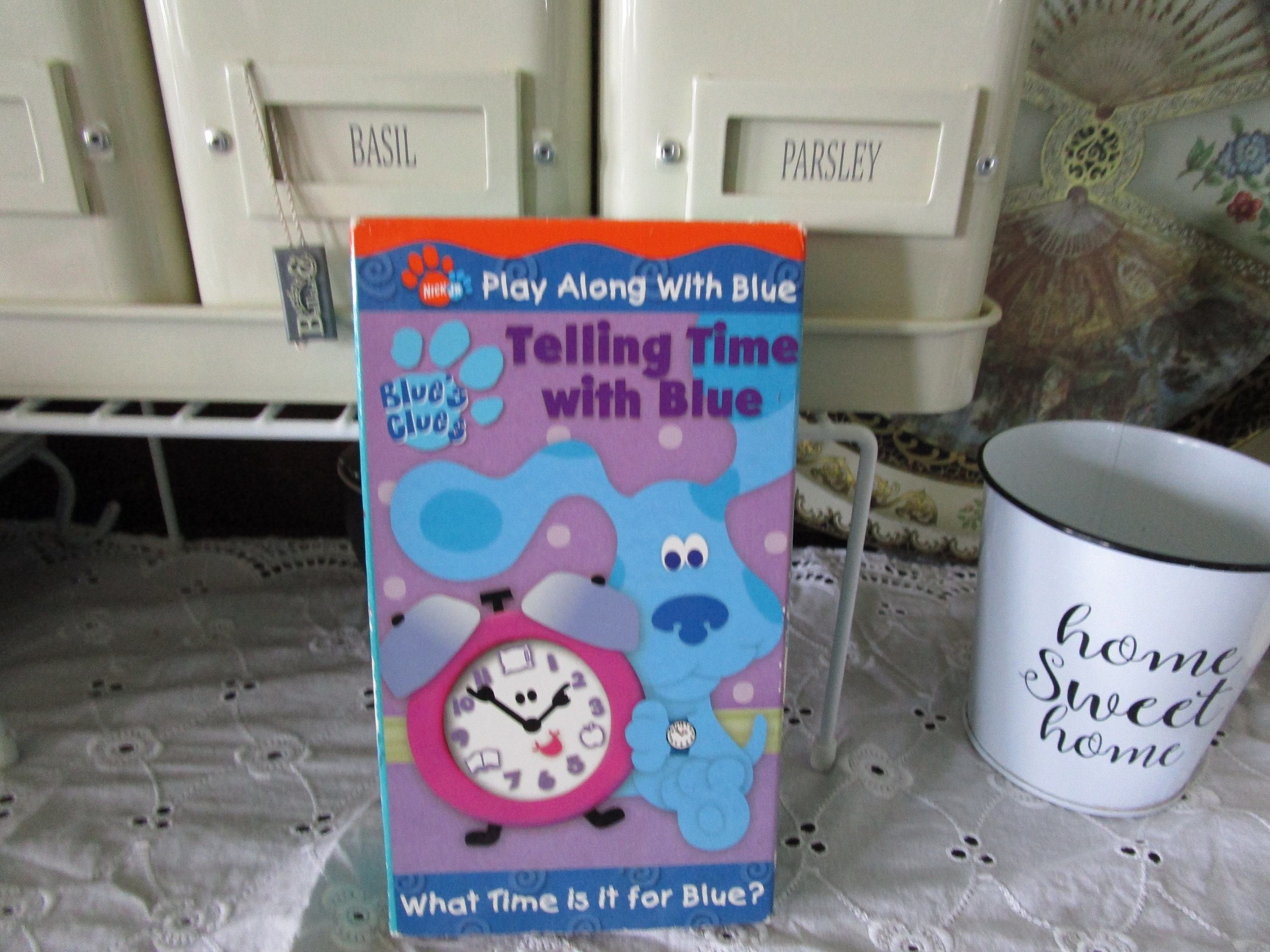 2002 Blues Clues Telling Time With Blue VHS Play Along With Blue