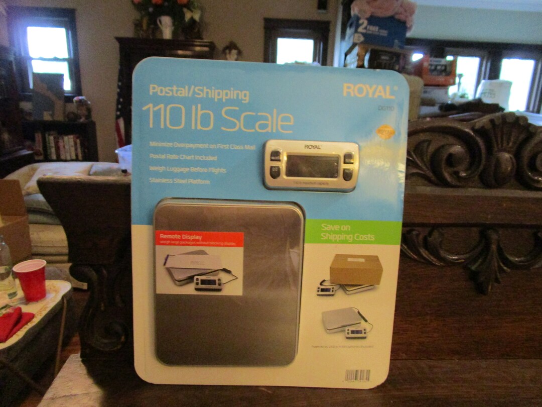 New Royal Postal Shipping 110 Lb Scale Powered by USB or 4 AAA