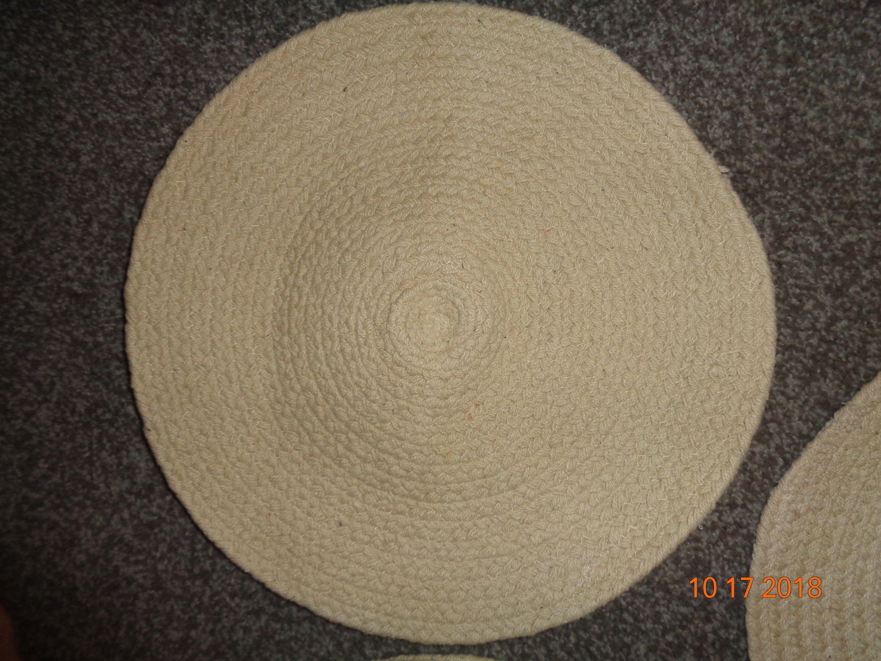 Lot of 4 Vintage Round off White Braided Rugs Etsy
