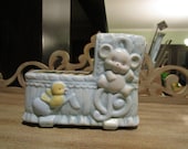Mid Century Baby Musical Wind Up Planter Sankyo Japan Good Night My Love
