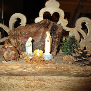 Vintage Wood and Hard Plastic Nativity Piece