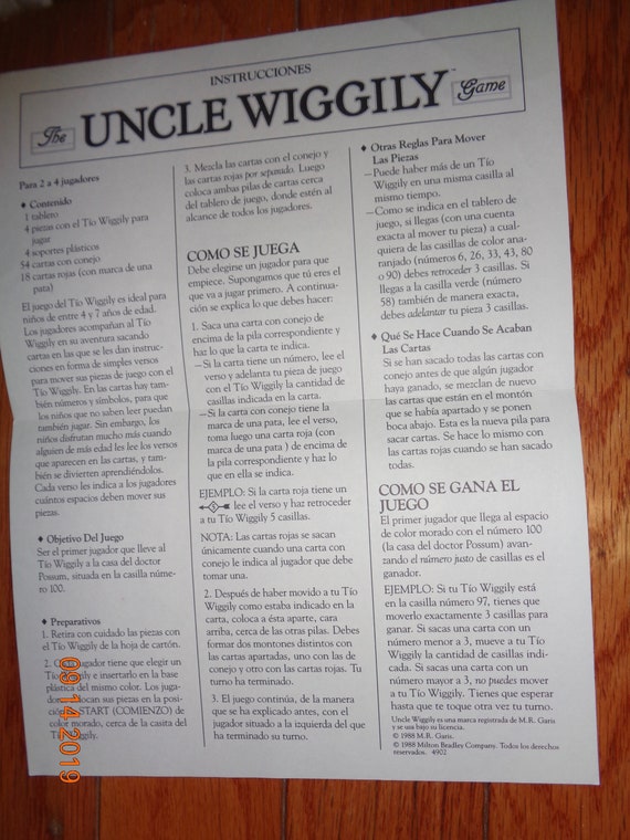 1988 Milton Bradley The Uncle Wiggily Game Ages 4 7 For 2 4 Players
