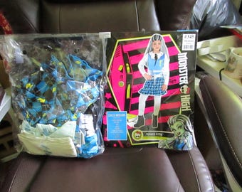 Monster High Frankie Stein Childs Medium Sz 8-10 Dress Pin Footless Tights