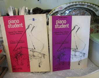 1967 and 1968 Piano Student Level Two and Level Three Books David Carr Glover and Louise Garrow Belwin Mills SC Books