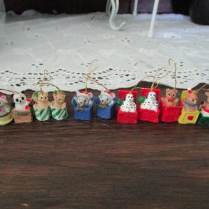 Vintage set of 12 Miniature Christmas Ornaments