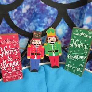 Vintage Wooden set of Nutcrackers and Signs to decorate with