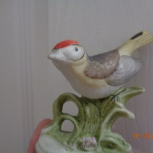 Vintage Porcelain Bird Figurine Made in Korea