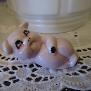 Vintage Ceramic Small Pink Pig Figurine