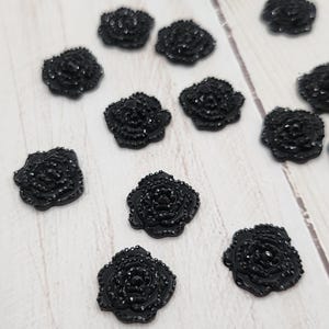 Schwarze Glitzer Rosen Cabochons Cabochons