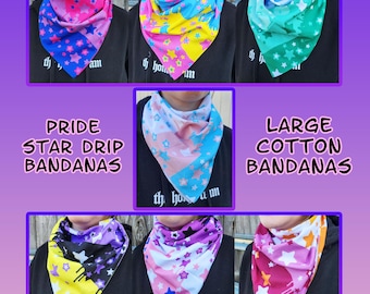 Star Drip Pride Bandanas Trans, Bi, Nonbi, MLM, Lesbian, Pan, Genderfluid