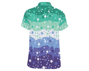 MLM Star Drip Pride Button-Up (Made-to-Order)
