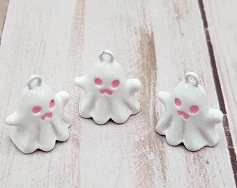 Cute White Metal Ghost Charms
