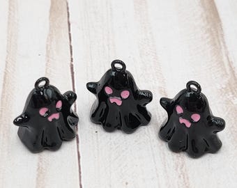 Cute Black Metal Ghost Charms