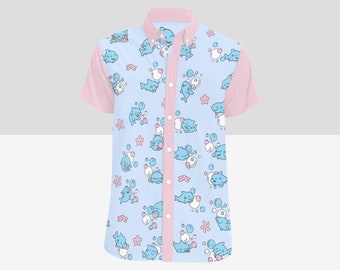 Kawaii Trans Shark Button-Up (Made-to-Order)