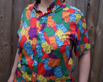 Rainbow Pride Gummy Bear Button-Up (Made-to-Order)