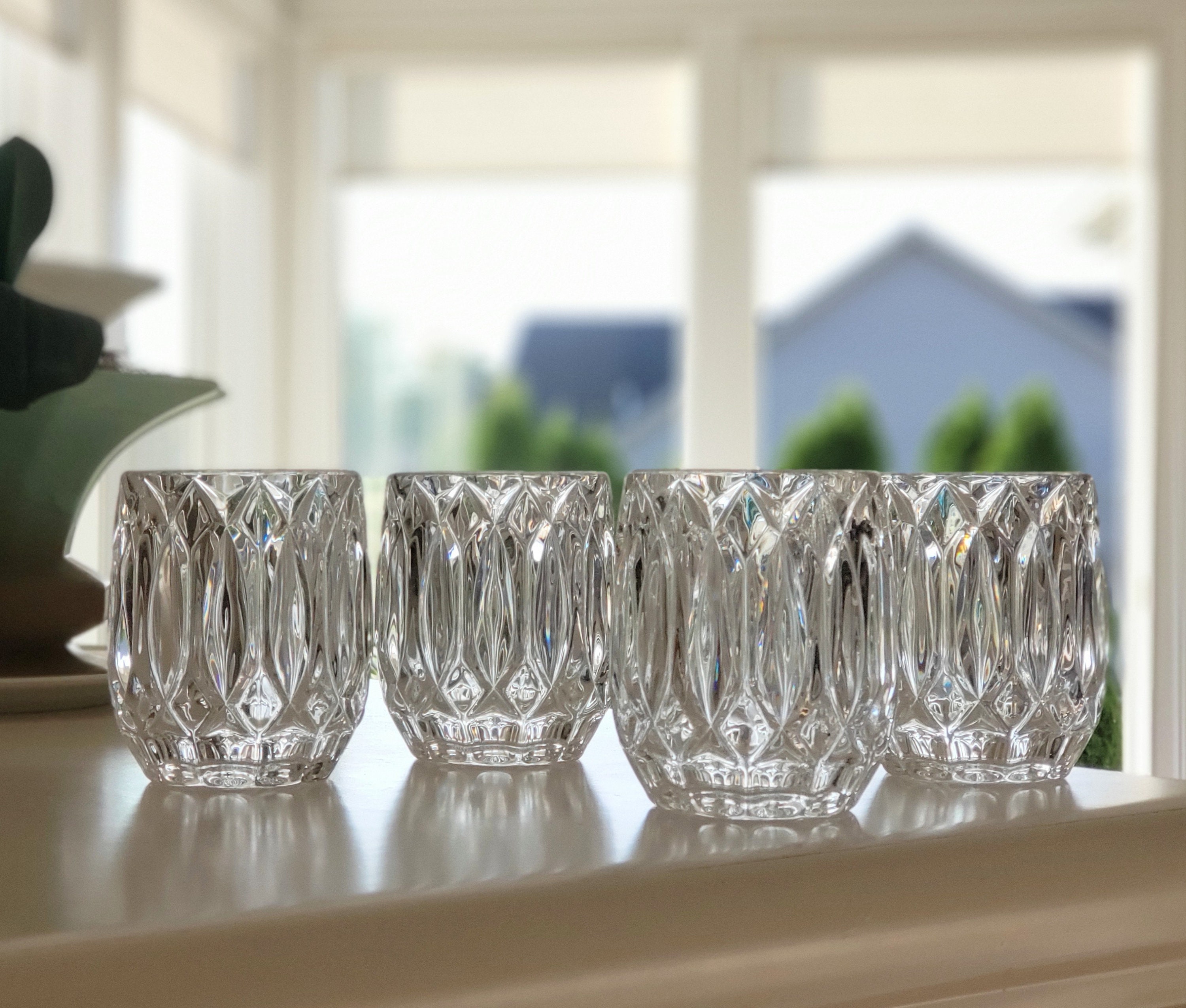 Mikasa Saxon Double Old Fashioned 10 Oz Fine Crystal Glasses Set of