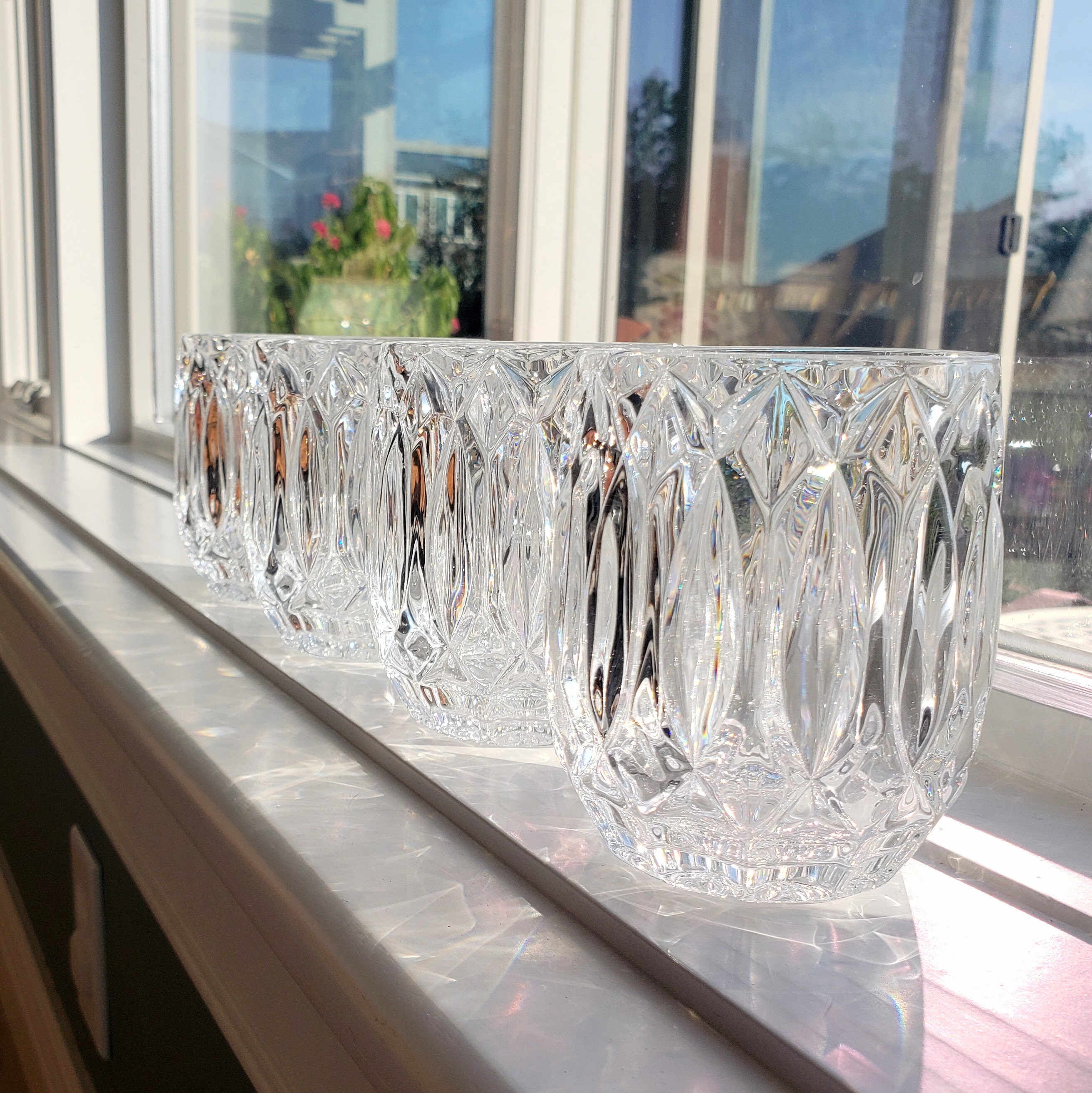 Mikasa Saxon Double Old Fashioned 10 Oz Fine Crystal Glasses Set of