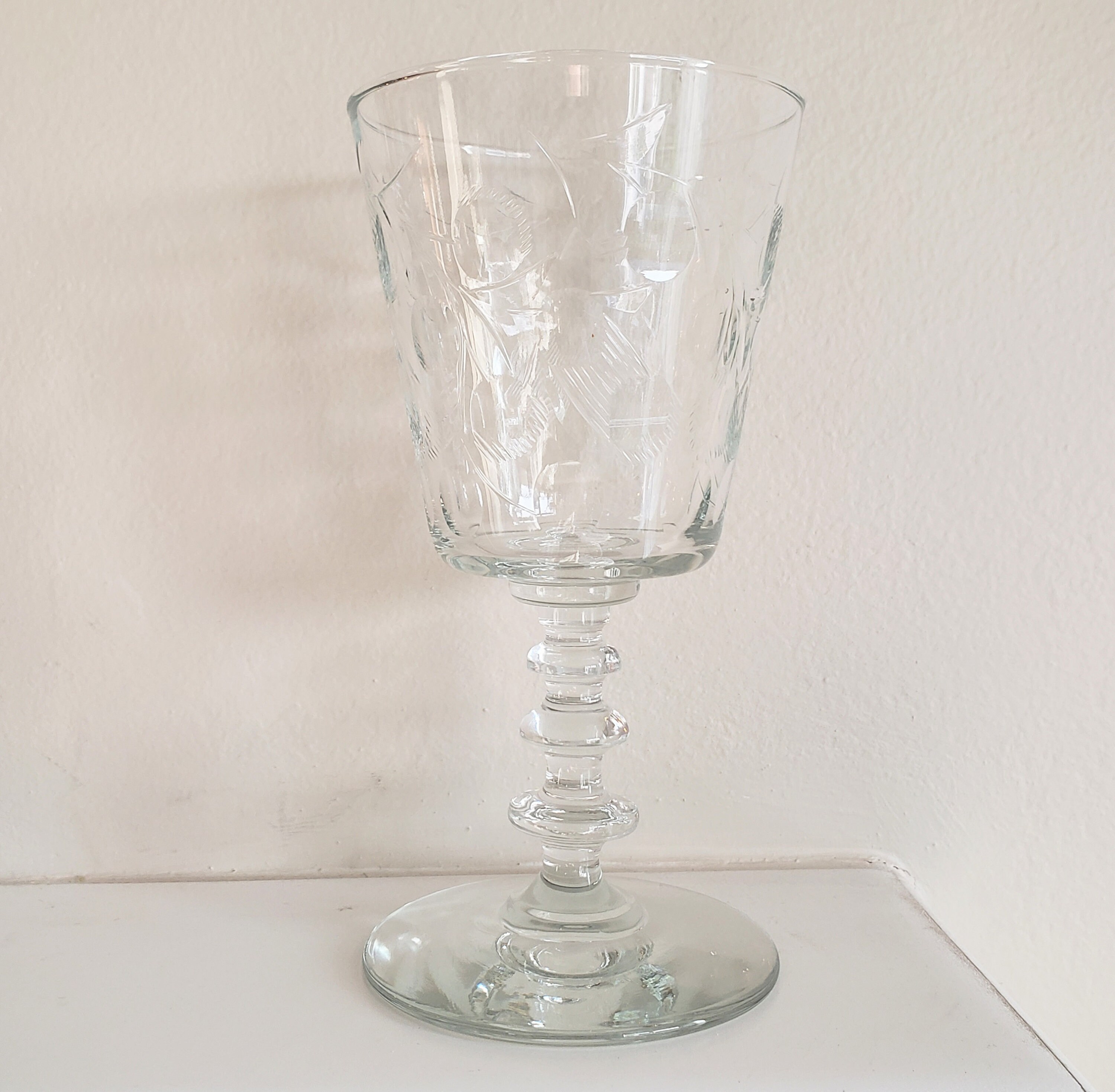 4 Vintage 1940s libbey Rock Sharpe 'charm' Crystal Three Ring Wafer