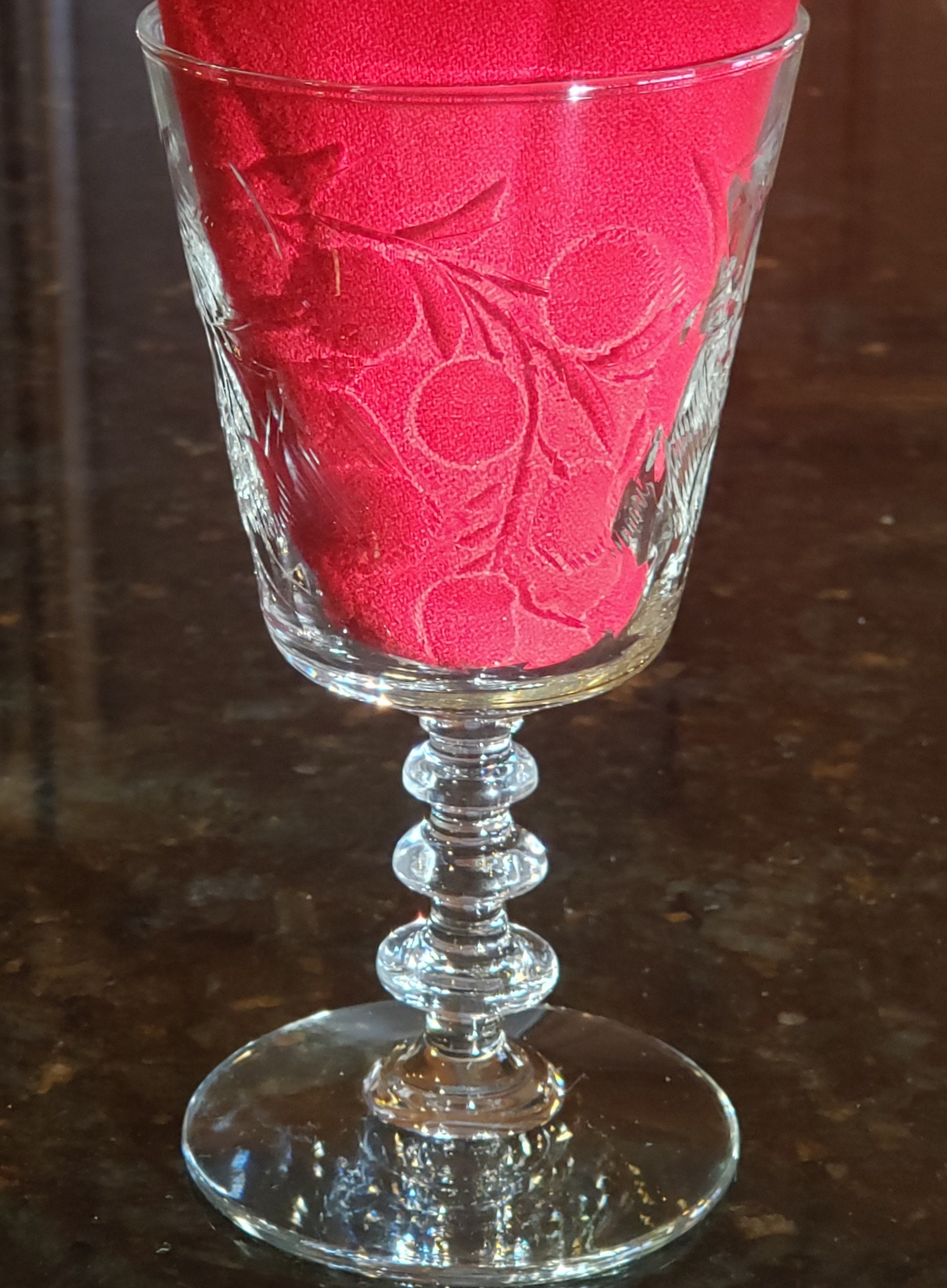 4 Vintage 1940s libbey Rock Sharpe 'charm' Crystal Three Ring Wafer