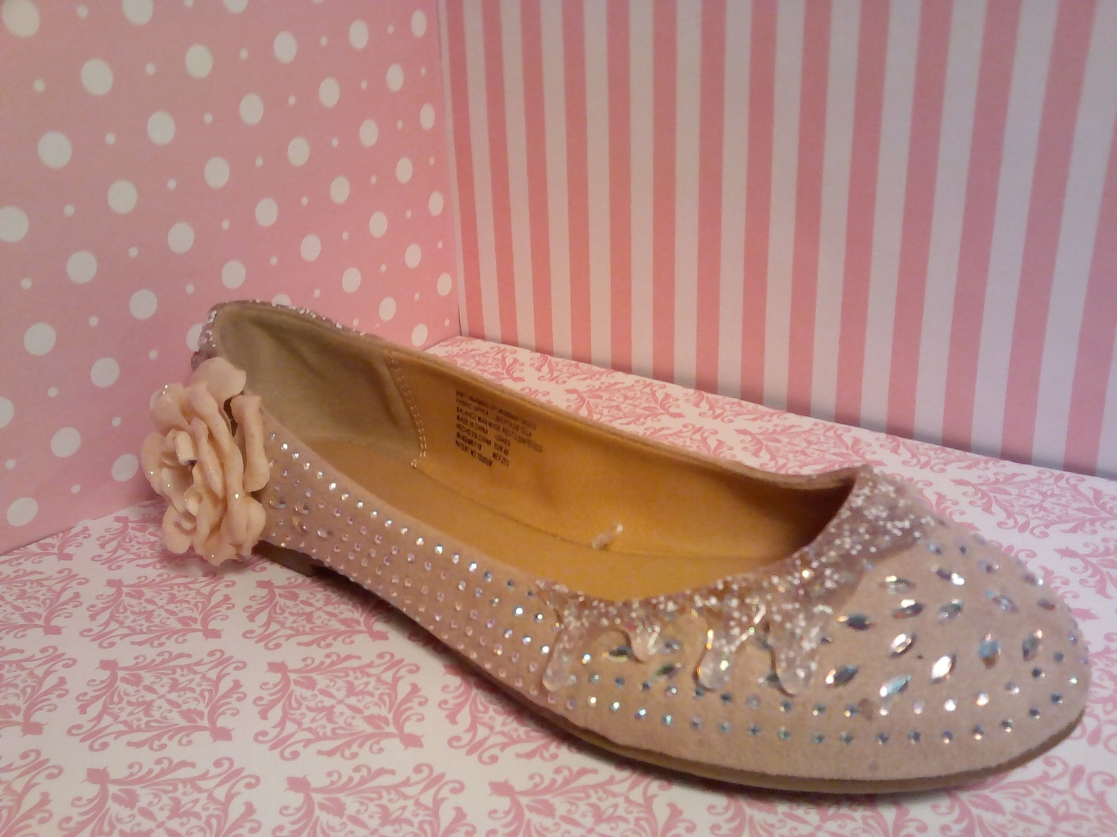 ice cream shoes beige flower ballet flats,valentine's day,champagne cake shoes,cake shoes,canvas shoes,glitter shoes,crystal