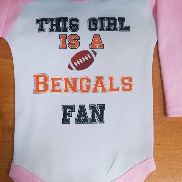 this girl Bengals logo FAN baby body bodysuit Bengals clothing girl kids children toddler Baby Child girl Clothing Kid's