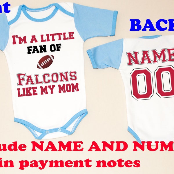 im little fan like Mom Falcons mommy BLUE body baby customized personalized NAME NUMBER  clothing children toddler Boy Clothing Kid's