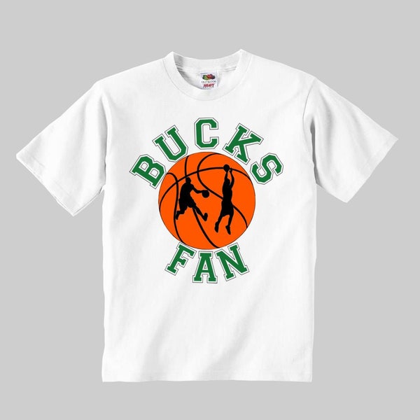 BUCKS logo fan t-shirt clothing girl and boy kids shirt children sport toddler shirt baby