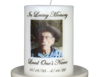 4-inch Customized Memorial Photo Candle