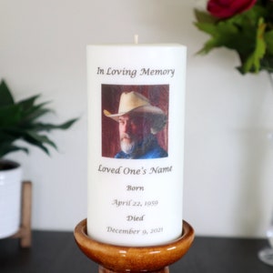 Custom Memorial Picture Candle image 1