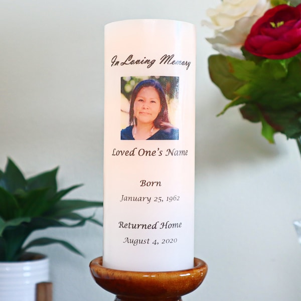Flameless Memorial Candle Etsy