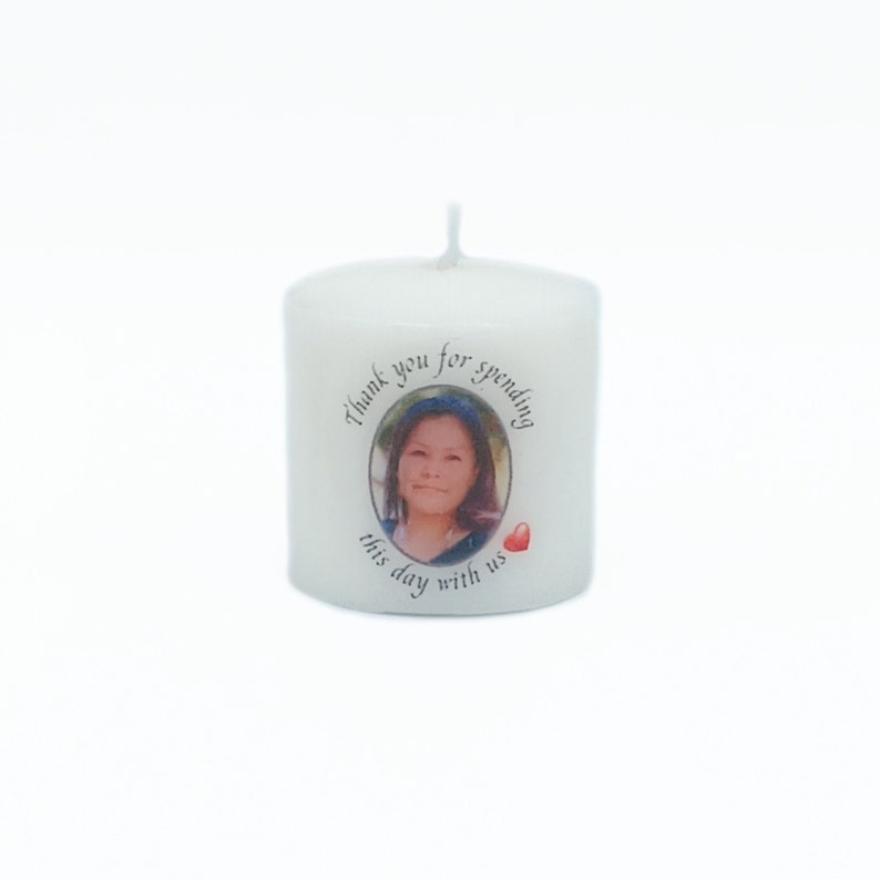 1.5 x 1.5 inch Small Funeral Thank You Favor Memorial Candle, Funeral Keepsake, Memorial Favors, Forget Me Not Candle Favors, Funeral Gifts image 3