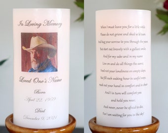 Flameless LED Personalized Memorial Picture Candle