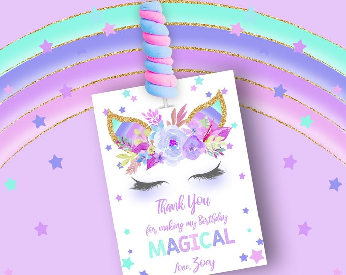 Unicorn Lollipop Holder, Unicorn Birthday Favors, Unicorn Birthday ...