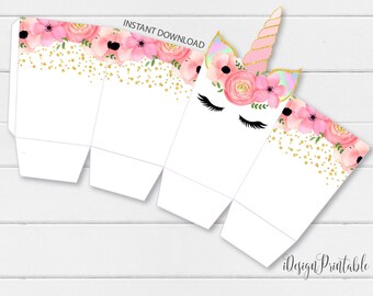 popcorn box template etsy