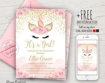 baby shower unicorn invitations