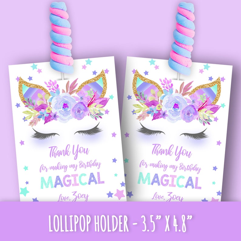 Unicorn Lollipop Holder Unicorn Birthday Favors Unicorn | Etsy