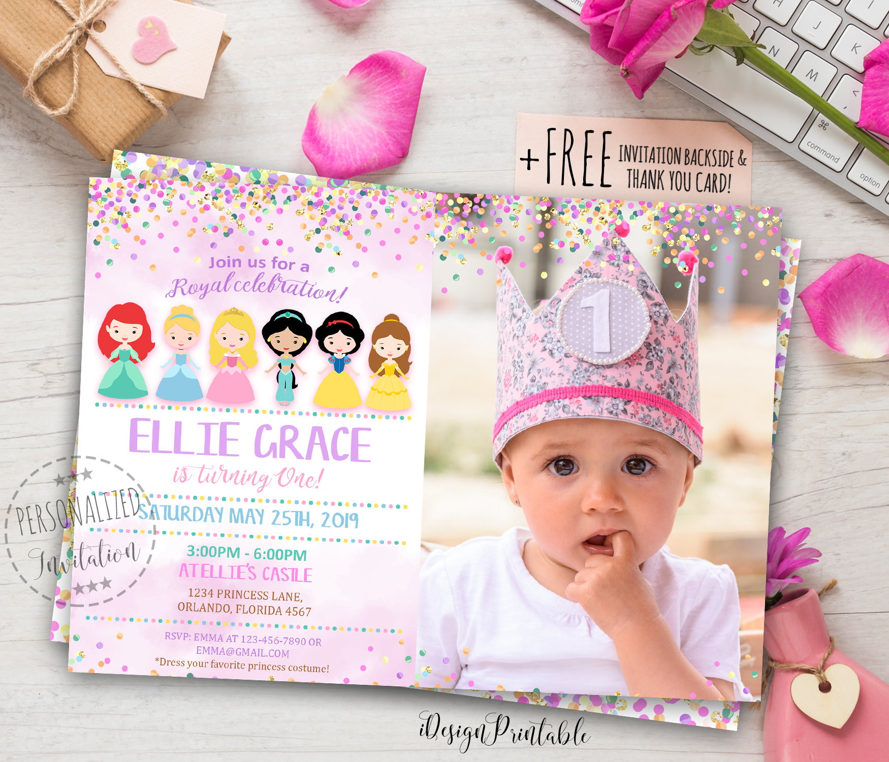 Princess Invitation Princess Birthday Invitation Printable | Etsy