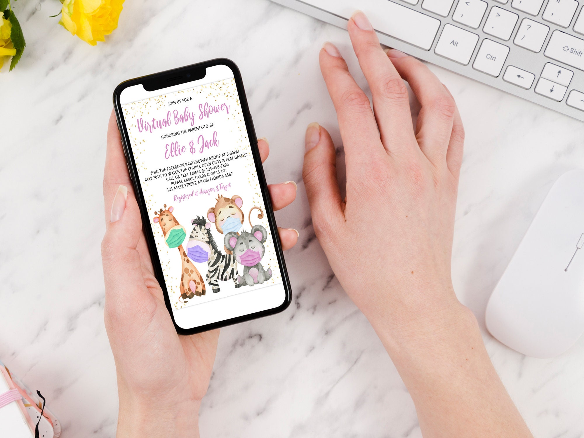 Virtual Baby Shower Invitation Facebook Baby Shower Text or Etsy UK