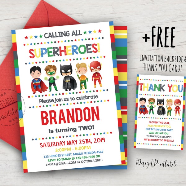 Superhero Invitation, Superhero Birthday Invitation Printable, Boy Superhero Party Invite, Boy Hero Invitation, EDITABLE, INSTANT DOWNLOAD