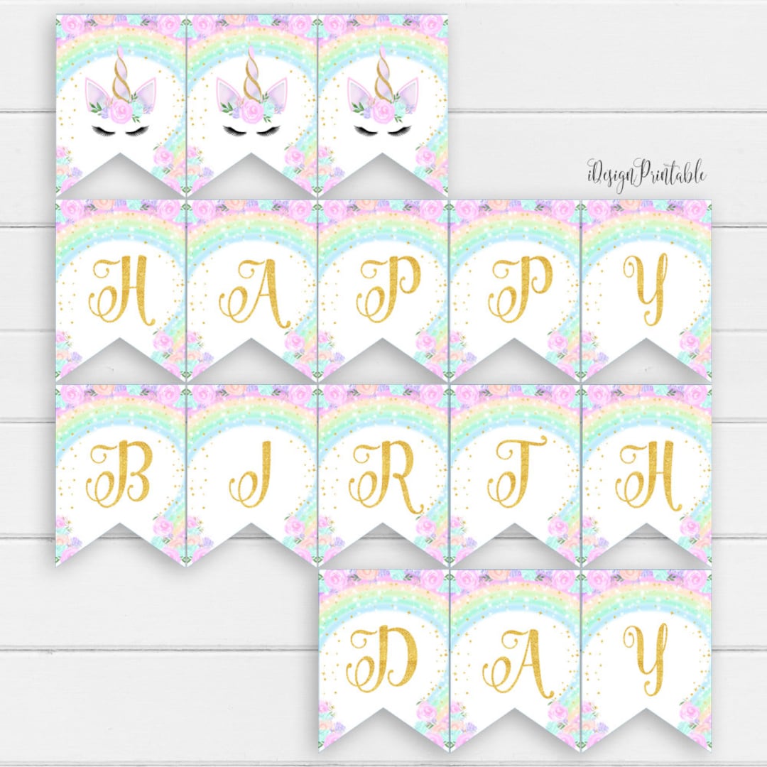 Imprimable Deco Licorne A Imprimer Gratuit Unicorn Happy Birthday Banner Rainbow Unicorn Banner Instant - Etsy Canada