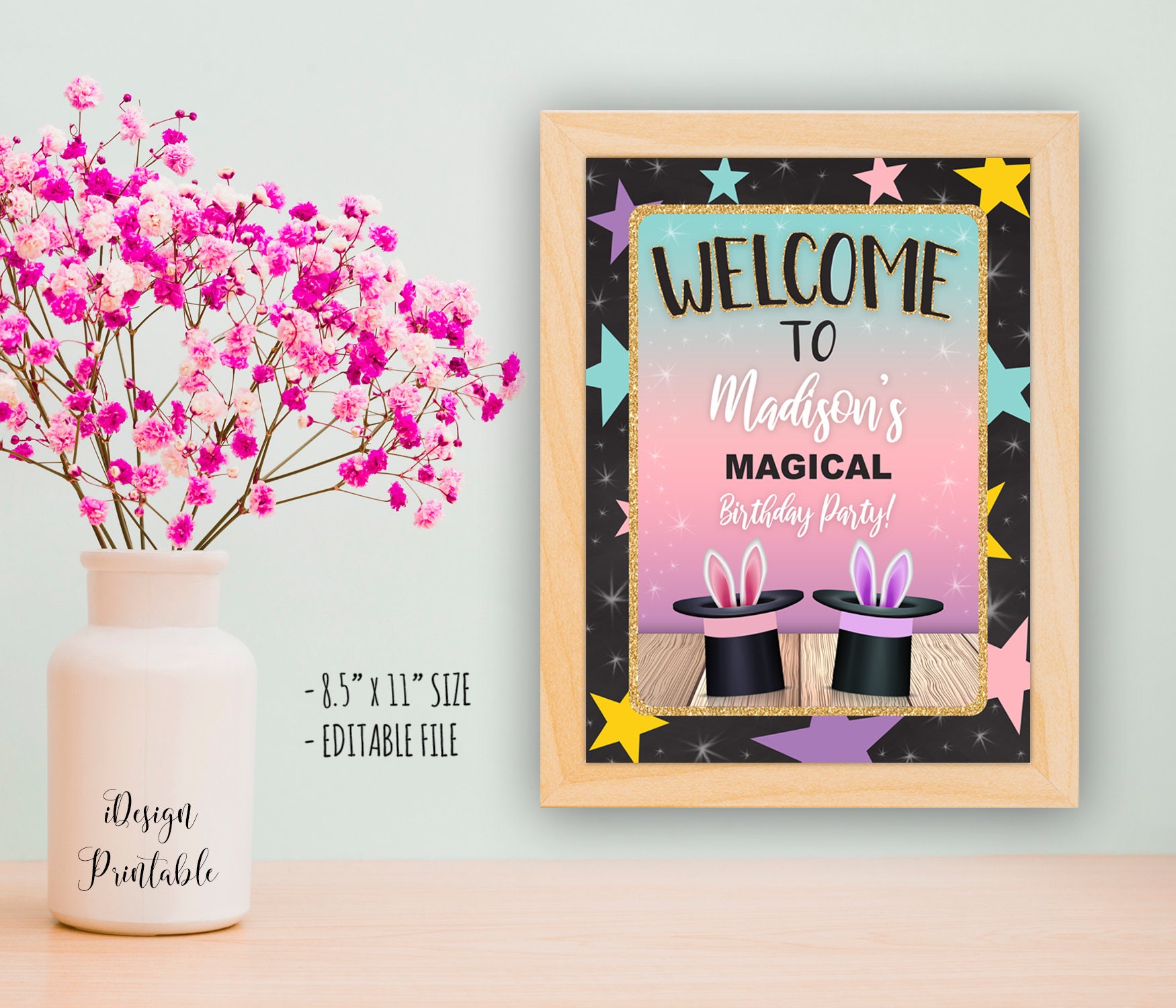 Magic Show Welcome Sign Magician Birthday Sign Printable | Etsy