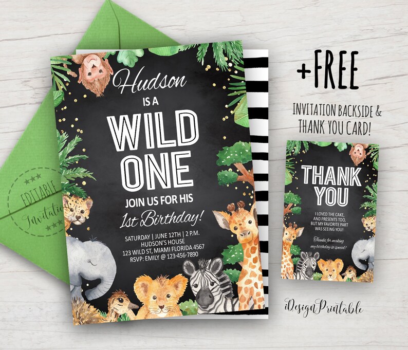 Wild One Invitation Wild One Birthday Invitation Printable | Etsy
