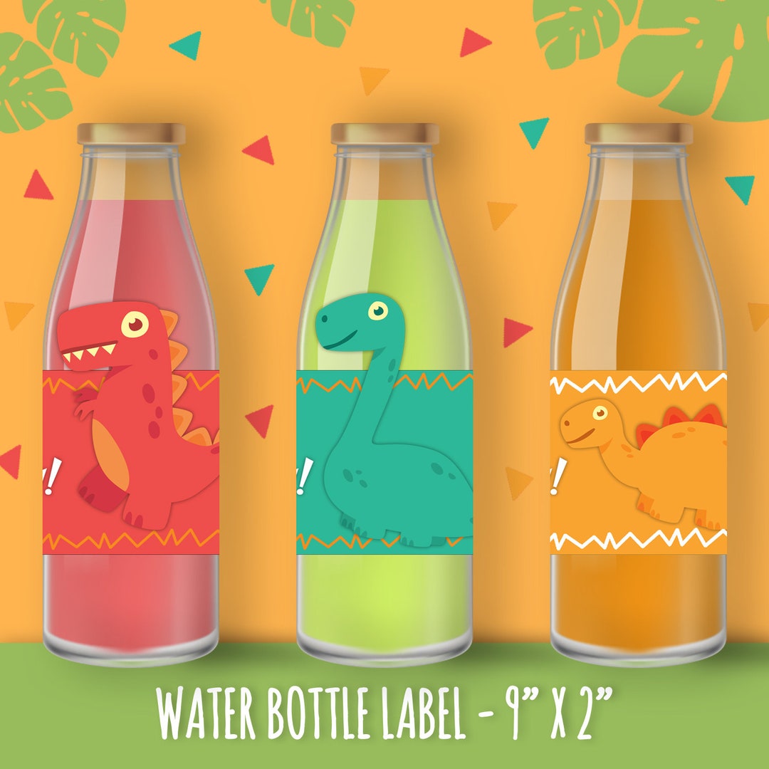 Dinosaur Water Bottle Labels, Dinosaur Birthday Water Bottle Labels ...