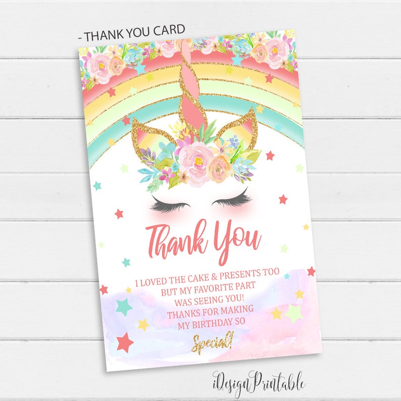 Editable Unicorn Invitation Unicorn Birthday Invitation Etsy