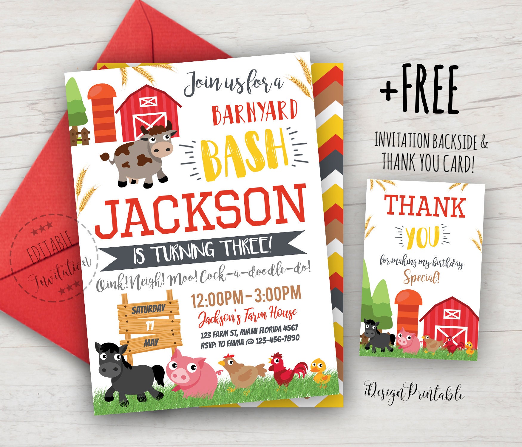 Farm Invitation Farm Birthday Invitation Printable Farm | Etsy