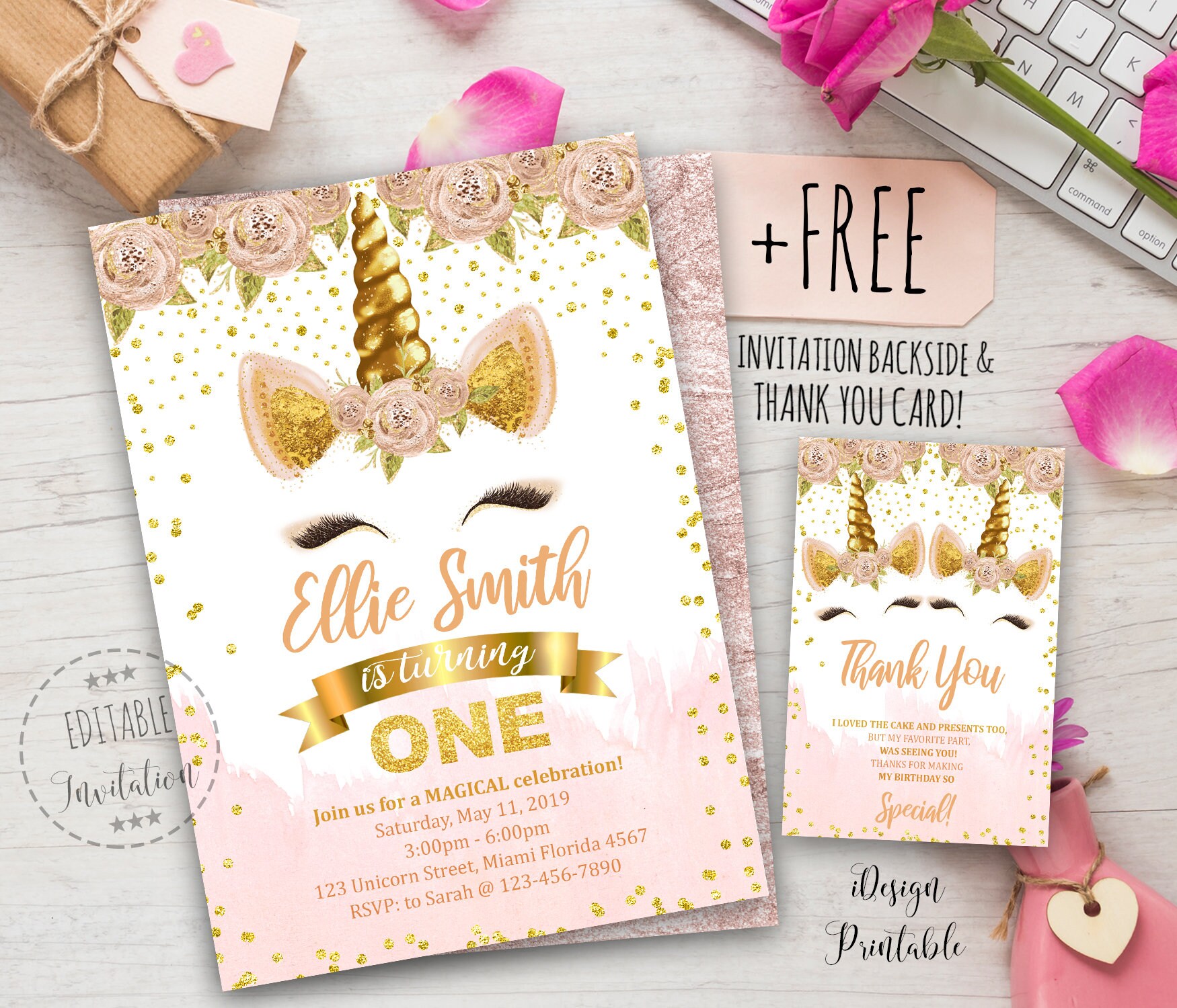 Unicorn Invitation Unicorn Birthday Invitation Printable | Etsy