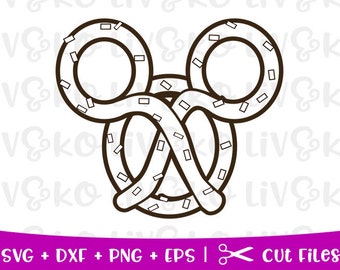 Mickey pretzel svg, Disney svg, Disney snack svg, Mickey head svg, ...